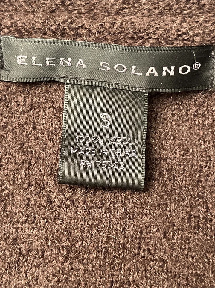 Chaqueta Elena Solano LANA MARRÓN Doble Pecho 4 Botones Frontal Peplum Volantes Trabajo Foto 4 de 4