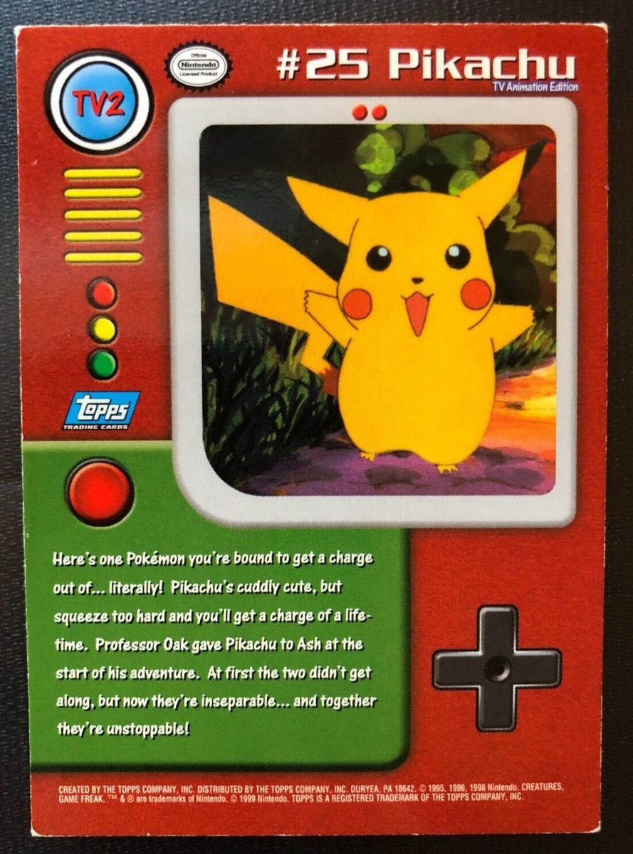 Pokemon Topps Series 1 TV Animation Edition 1999 Ash Pikachu Brock