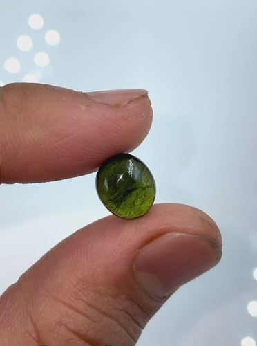3,16 Karat Naturchrom Diopsid Unbehandelt 10 mm x 9 mm Oval Cabochon Loser Edelstein - Video 1 von 1
