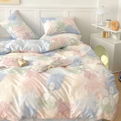 Black and White Cow Bedding Set Simple Duvet Cover Sheet Pillowcase Bed Linens - Bild 17 von 58