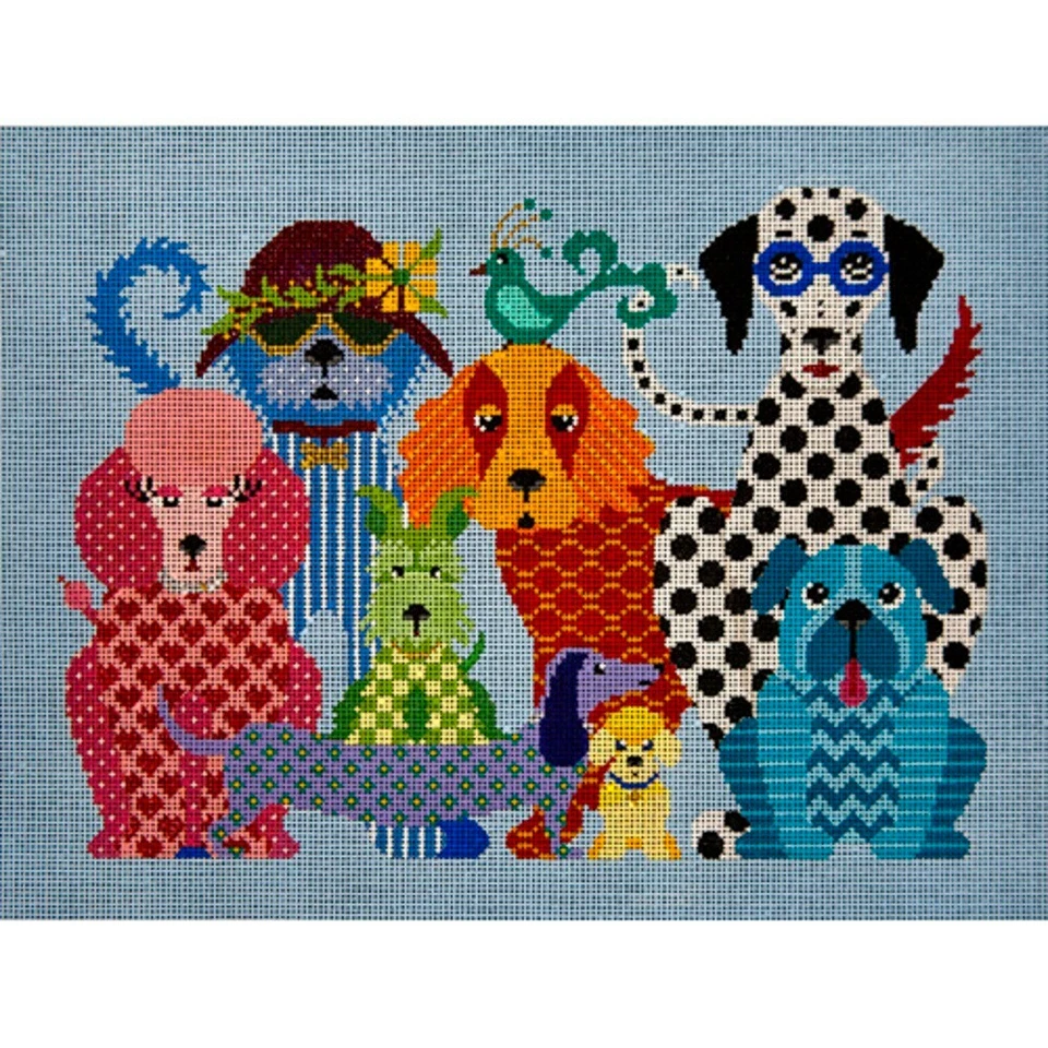 Needlepoint HandPainted JP Needlepoint Dog Gone Good 14x11 - Image 4 of 4