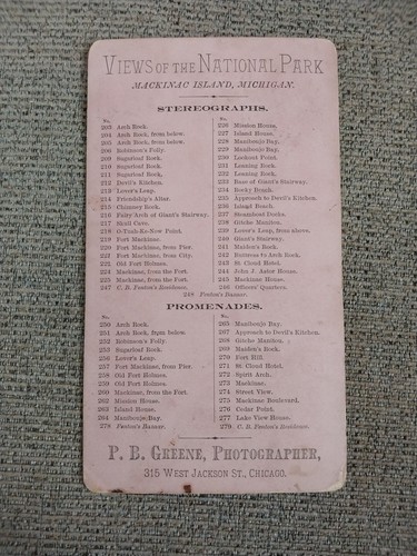 Mackinac Island Vintage Tourism Stereoviews 2nd National Park PB Greene - Picture 11 of 13