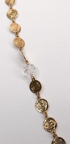 VTG Liz Claiborne Gold Tone Rose Necklace & Multi Strand Bracelet Set Coin Look - 第 6/7 張圖片