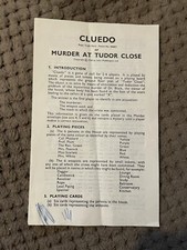 1965 Instruction Leaflet Manual For Waddington’s Cluedo Game
