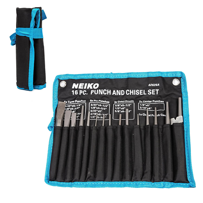 02626A Punch and Chisel Set | 16 Piece | Cold Chisels, Taper, Pin