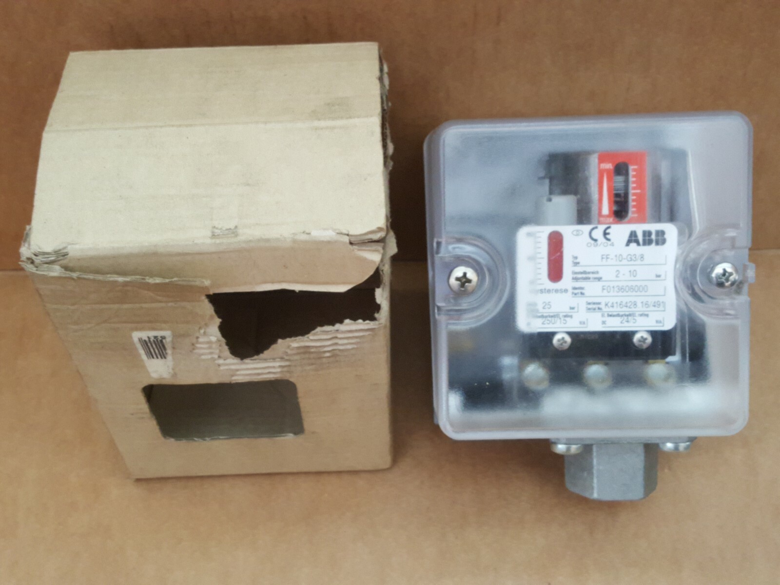 ABB Entrelec Fanal Pressure Switch FF-10-G3/8 F-013606-003 250 VAC New