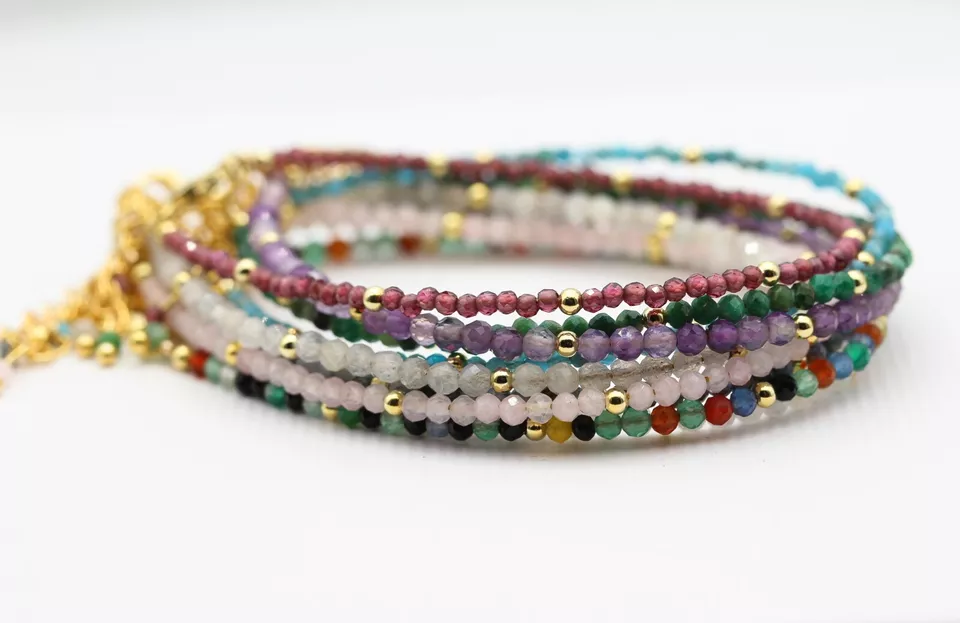 Edelstein Armband, Echtschmuck, Vergoldet 925 Silber, Geschenk, Valentinstag - Bild 3 von 4