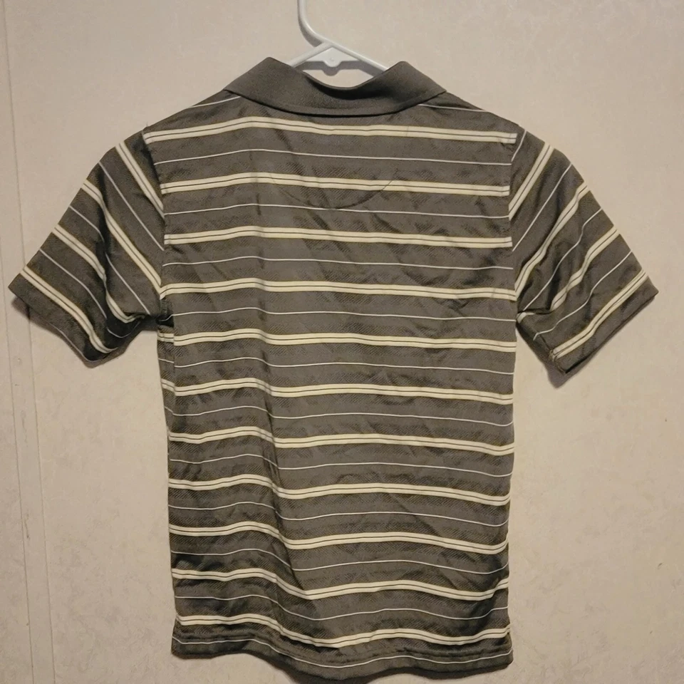 Polo George Boys Talla M 8 Gris Rayas Blanco y Amarillo Rayas Foto 3 de 4