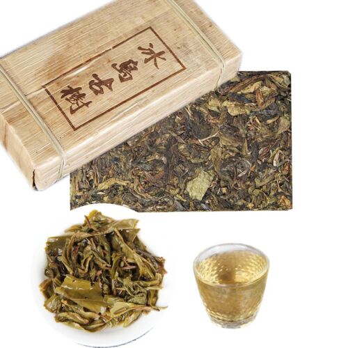 Ladrillo de té Puerh cha 500 g hoja dorada Bingdao árbol antiguo caramelo té dulce Yunnan - Imagen 1 de 12