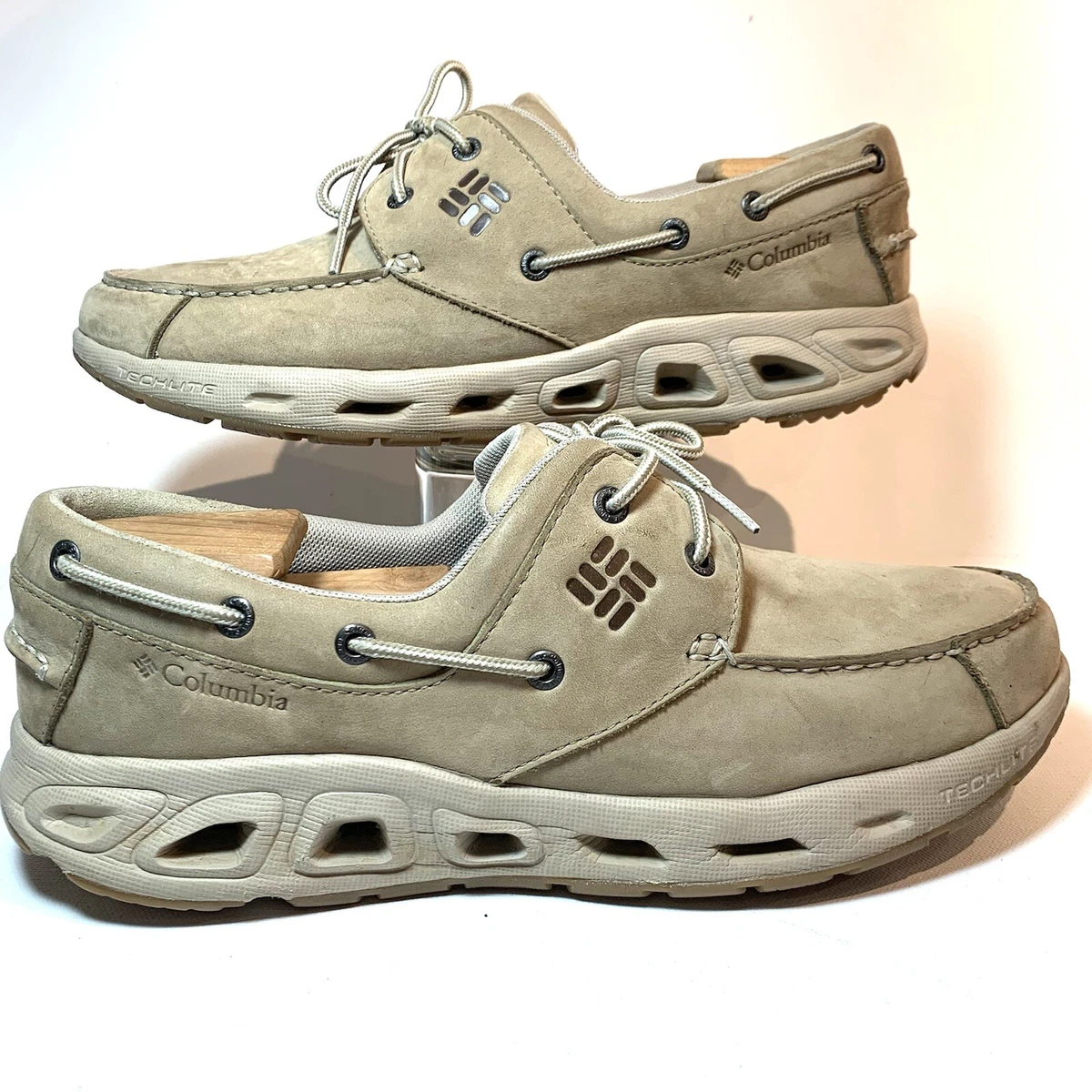 Columbia PFG Outdoors Fishing Deck Shoes Sneakers Mens Size 11.5 Khaki