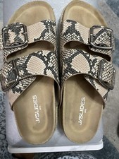 J/Slides nyc faux snake skin sandals