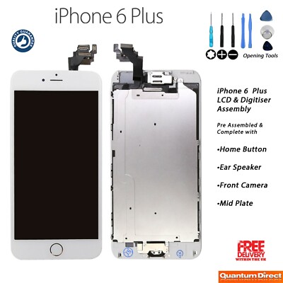 iPhone 6 Plus Retina LCD Digitizer Touchscreen komplett mit Teilen - WEISS