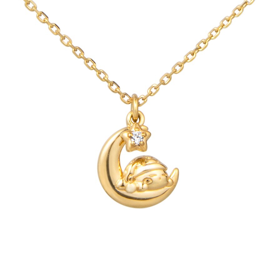 KIRBY Necklace SILVER 925 Yellow Gold Color Sleep Kirby Pendant Ship in a month