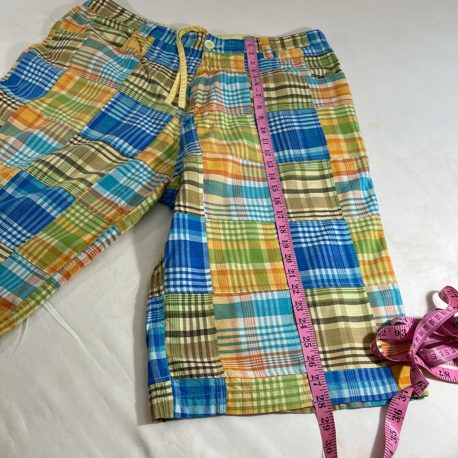 Mens Basic Code Madras Plaid Walking Shorts Size … - image 9