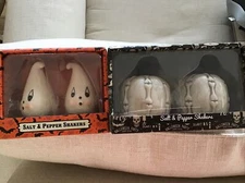 Johanna Parker Gus Ghost and Transpac Bones Salt Pepper Shakers Pairs w/Rae Dunn