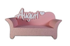 Divano Rosa Mamma con Cuori in Polistirolo 31x15x12 cm Centrotavola festa Decora