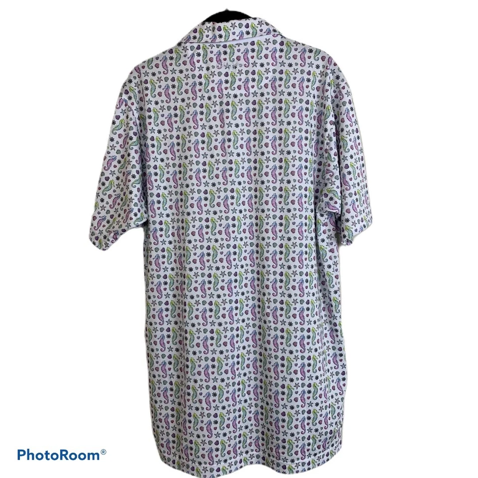 Camisa polo Bobby Jones para mujer talla M X-H20 caballitos de mar estrellas de mar conchas Foto 4 de 4