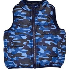 Gymboree Blue Camo Puffer Vest Water Resistant Toddler Boy 12-24 Months NWT