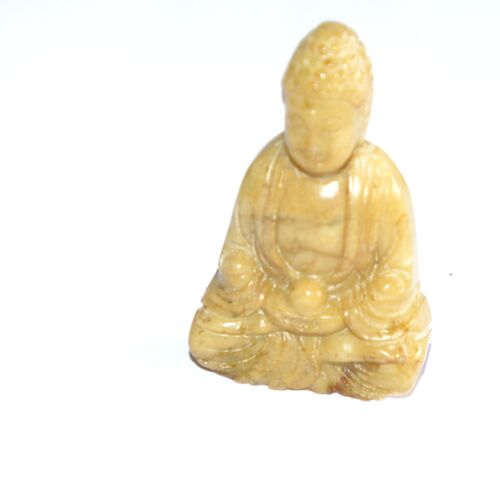 Nephrite  Yellow Brown Jade Carved Sculpture Seated Shakyamuni  Buddha Praying - 第 1/9 張圖片