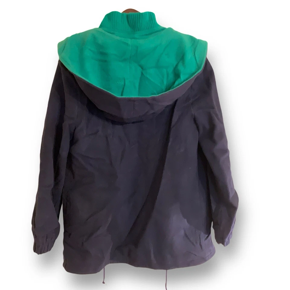Винтажный размер 8 синий зеленый шерсти с капюшоном жилет клетку шарф пальто парка Пингвин M Lyman - Изображение 4 из 4