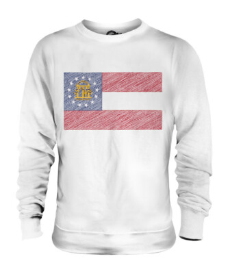 GEORGIA STATE SCRIBBLE FLAG UNISEX PULLOVER OBERTEIL GEORGIAN FOOTBALL