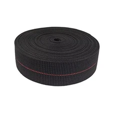  Two-Inch Latex Elasbelt Webbing for Chair Repair - 40' Roll Black 