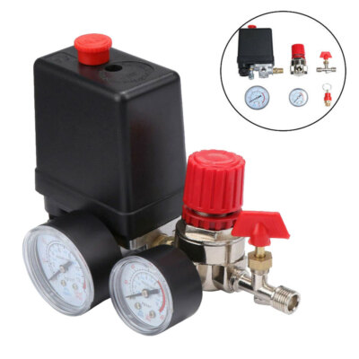 #ad #ad 220V Air Compressor Pressure Switch Control Valve With Manifold Regulator Gauge GBP 10.99