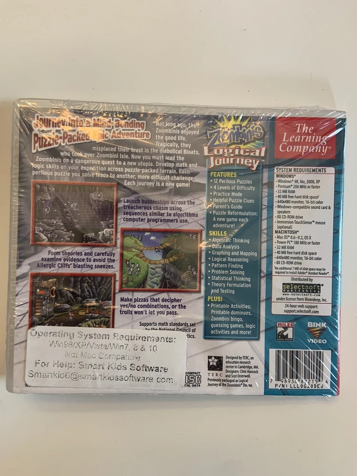 The Learning Company Zoombinis Logical Journey Pc Mac FACTORY SEALED BRAND NEW - Image 2 of 2