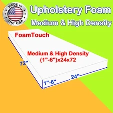 High and Medium Density by #FoamTouch Upholstery Foam Sheets (1-6)" X 24" X 72"