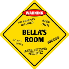 *Aluminum* Bella's Room Kids Room Door 12"x12"  Metal Novelty Sign