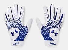 Under Armour Men's UA Clean Up Baseball Batting Gloves 1378764-102 WHT/ROYAL