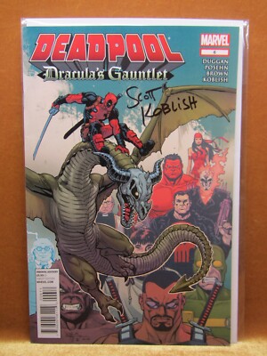 Signed Scott Koblish Deadpool: Dracula's Gauntlet #6 Oct 2014 Marvel Comic Book