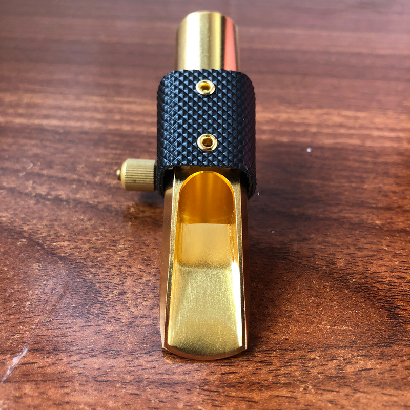 Gold Plated Copper Alto Saxophone Mouthpiece Wide Buffer # 5-8 w/Ligature 2021