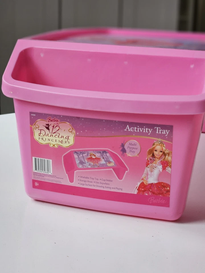 BARBIE Dancing Princesses 2006 Pink Computer Laptop Desk Sofa Lap Bed Tray Table - Image 3 of 4