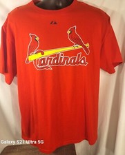 Majestic-Men's Red St. Louis Cardinals 5 Pujols Shirt size L