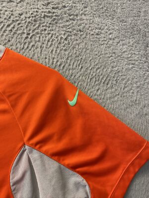 VINTAGE Nike Cycling Jersey Adult M Orange Gray Full Zip Dri