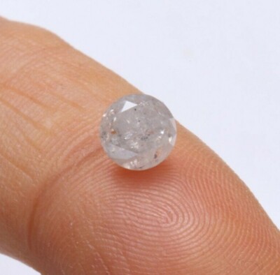 1.13Cts Round Brilliant Diamond White Gray Solitaire Loose Diamond, 5.47mm W68