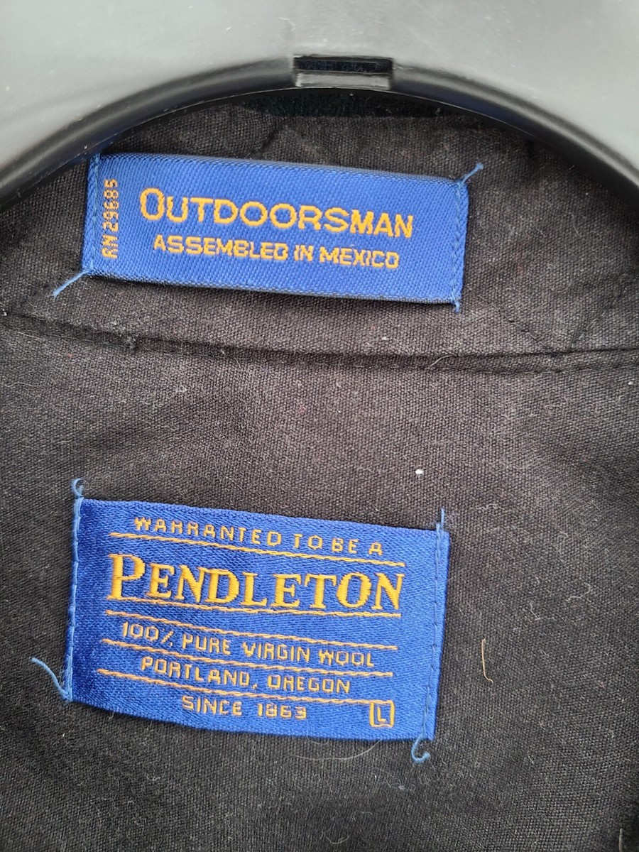 Chemise Pendleton Flanelle Homme – L – Bleu Marine/olive – Carreaux – Vintage