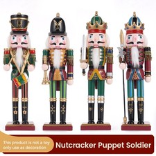 12'' Nutcracker Soldier Wooden Vintage Christmas Decor Gift Blue Green 2025 USA