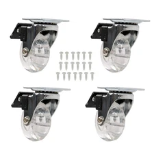 4 Pack 2 Inch Office Chair Replacement Caster Wheels 360° Swivel With Brake