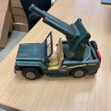 Vintage Jeep Cannons Artillery Japan Pressed Metal Old