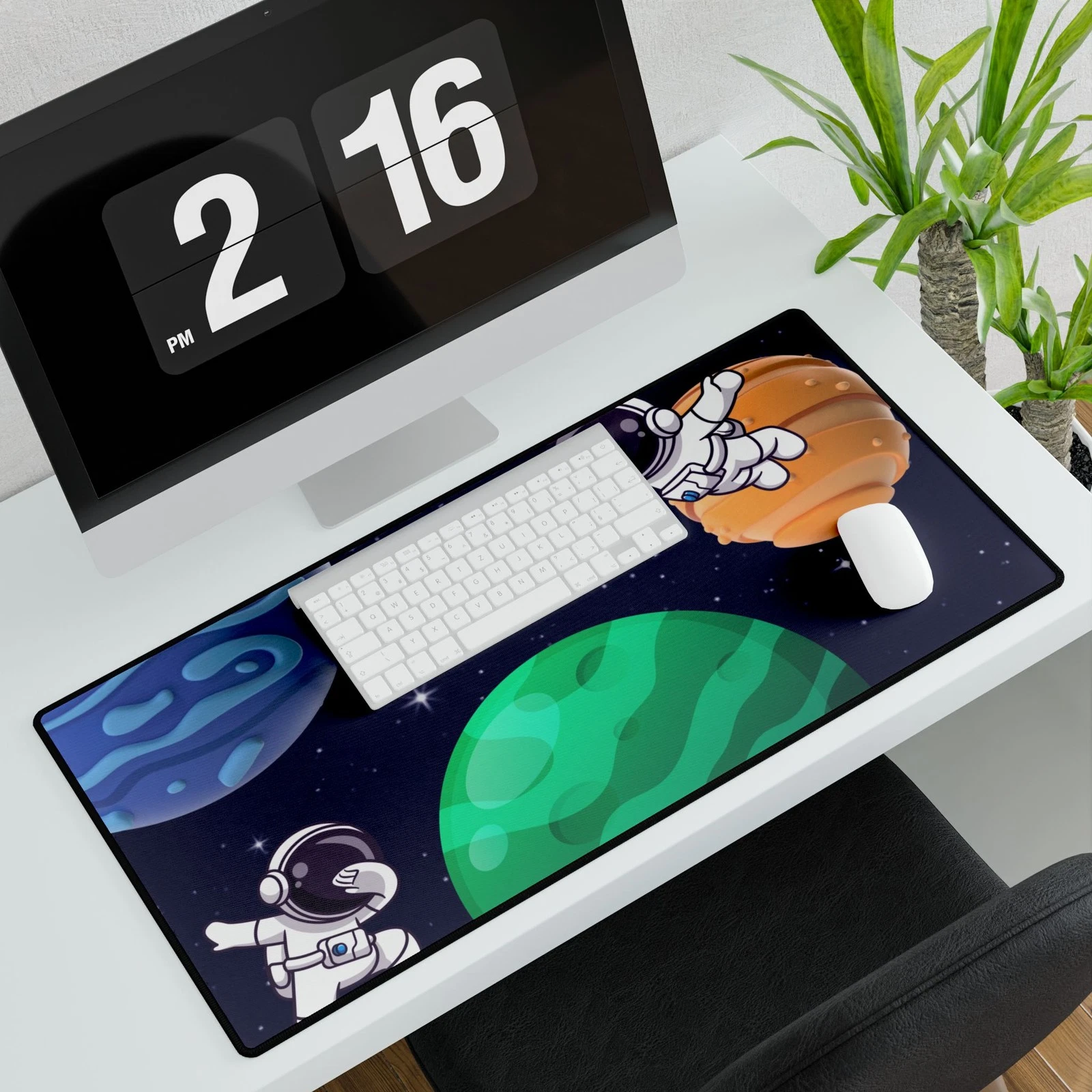 Cosmic Adventure Desk Mat - Space Theme, Gaming Accessory, Office Decor