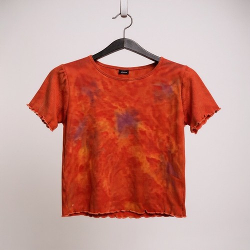 Wild Fable orange tie dye cropped t-shirt S
