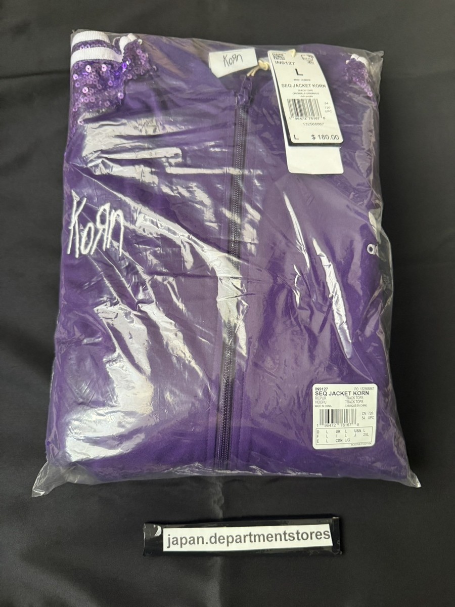 KORN X ADIDAS PURPLE SEQUIN TRACK SUIT SET JACKET & PANTS US Size