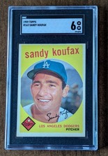 1959 Topps Sandy Koufax Los Angeles Dodgers Baseball Card #163 SGC 6 EX NM