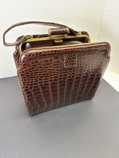 Evans Elegance Genuine Alligator Vanity Bag Complete Set Lighter Vintage 1950s