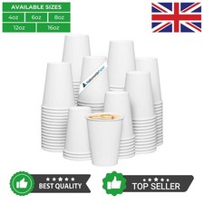 White Paper Cups Disposable For Hot And Cold Drinks