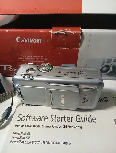 Canon PowerShot S45 4.0MP Compact Digital Camera Silver 3x Zoom Boxed - Picture 2 of 15
