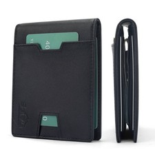 SEI G portafoglio nero portacarte con protezione RFID porafoglio fermasoldi uomo