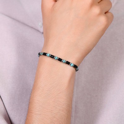 Bracciale di Agata Nera e Argento 925 - Bracciali Agata - Gioielli